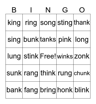 Glued Sounds Bingo Card