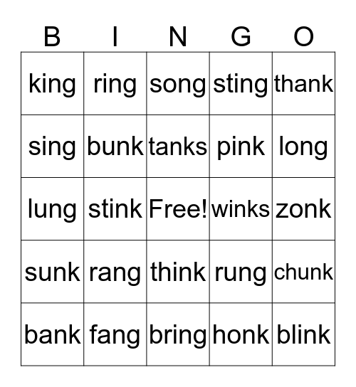 Glued Sounds Bingo Card