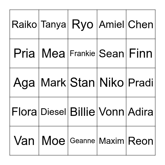 ynativity giveaway bingo Card