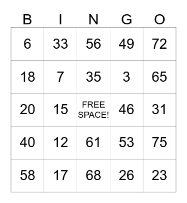 Bingo Card