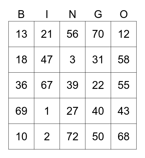 Bacon Round 1 [Numbers] Bingo Card