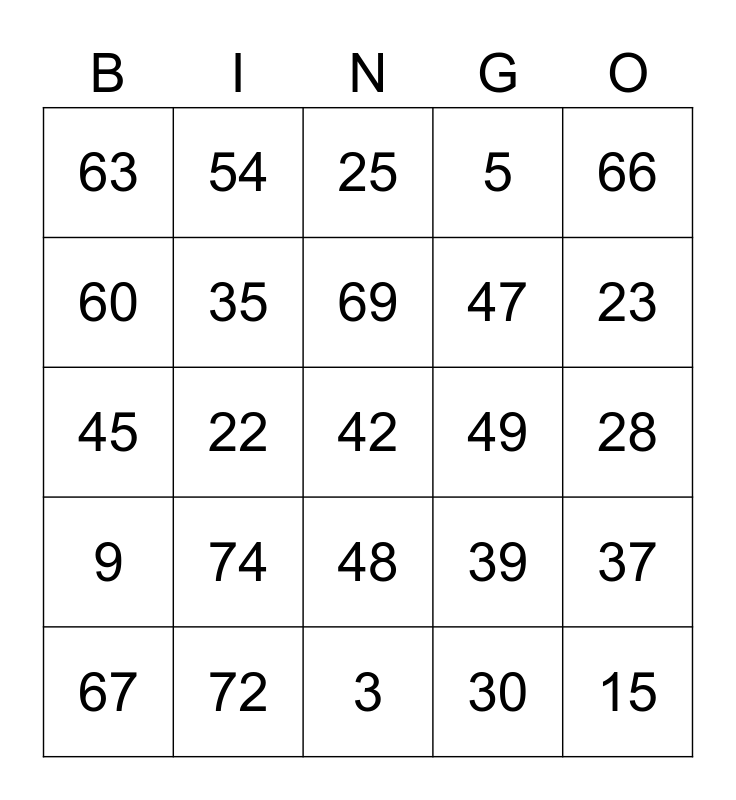 Bacon Round 2 [Numbers] Bingo Card