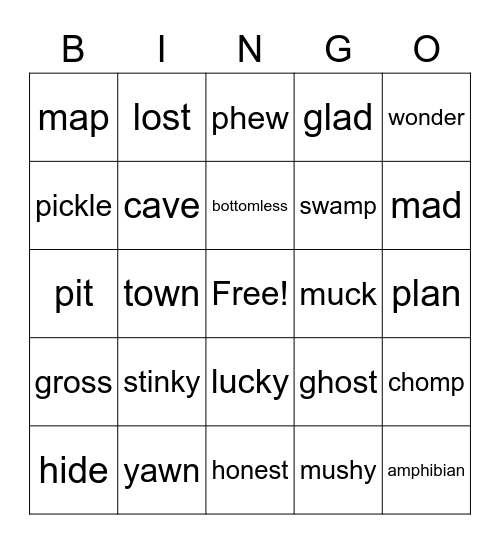 Stinky Bingo Card