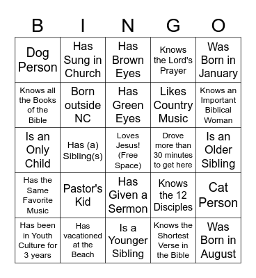 Getting to Know You Bingo! Bingo Card