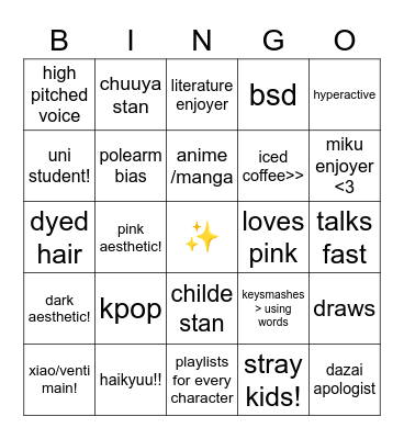 Kitty Bingo! Bingo Card