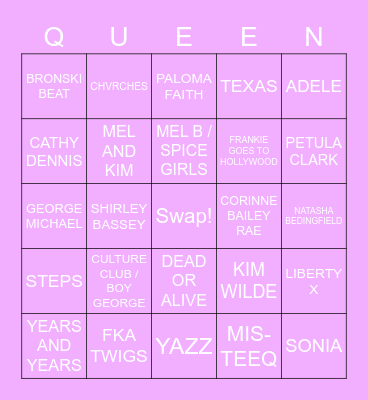 DRAG RACE UK LIP SYNC BINGO Card