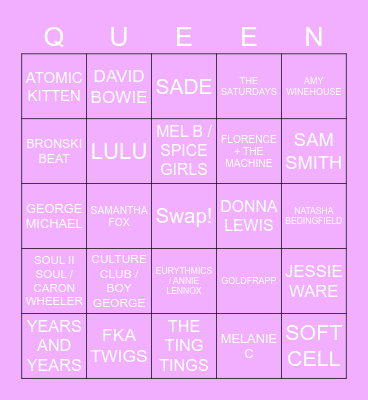 DRAG RACE UK LIP SYNC BINGO Card