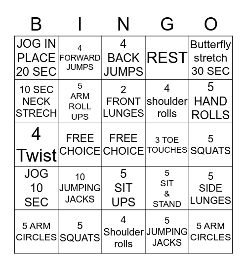 SHIPSHAPE Bingo Card