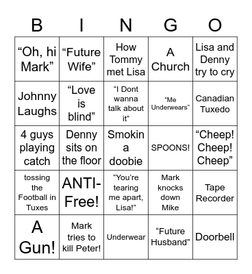 The Room - Round 2 Bingo Card