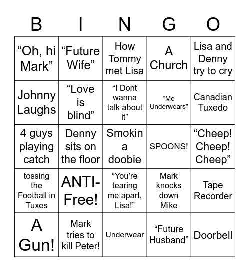 The Room - Round 2 Bingo Card