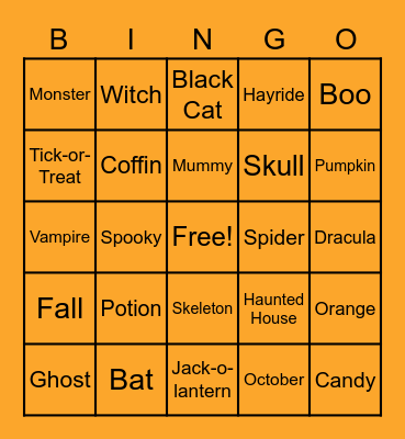 Halloween Bingo Card