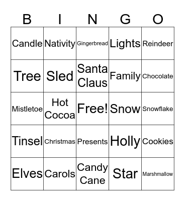 Christmas Bingo Card