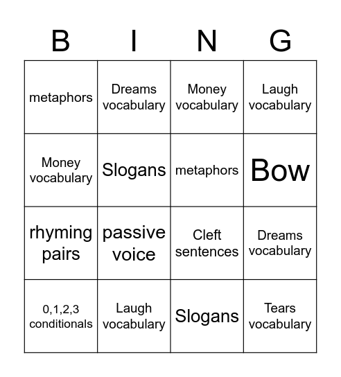 Sailing Bingo Card