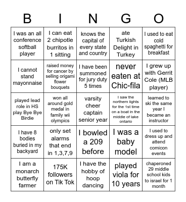 Who Could it BE from the IRC? Bingo Card