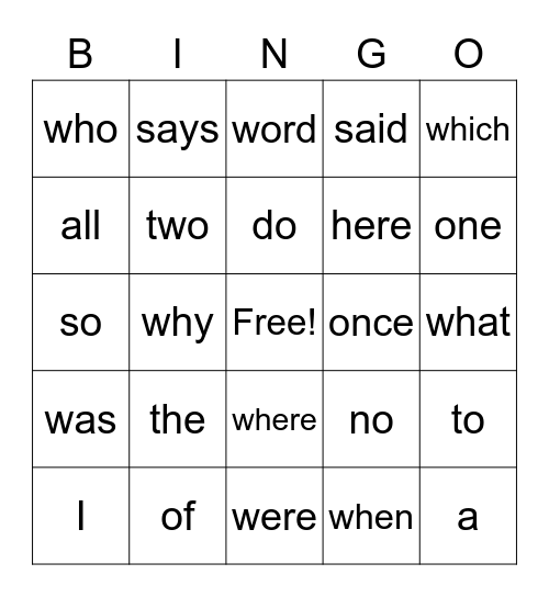 1st-grade-tricky-word-bingo-card