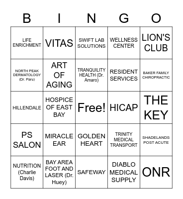 VIAMONTE HEALTH FAIR 2022 Bingo Card