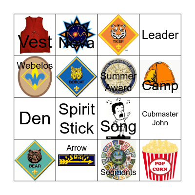 Cub Scout Pack 91 Bingo Card
