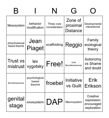 The core for good education for children Bingo Card