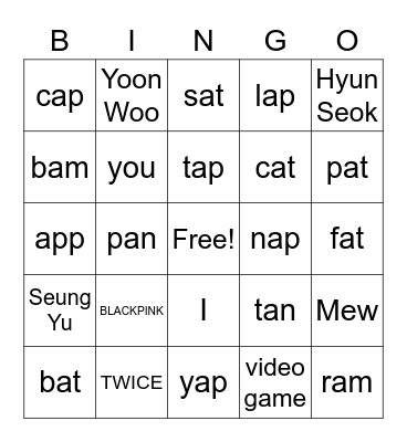 Smart Phonics 2 Unit 2 Bingo Card