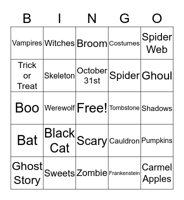 Halloween Bingo Card