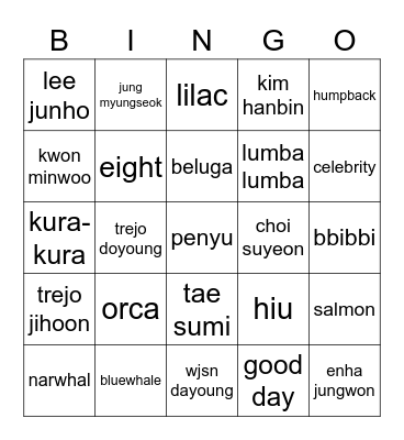 HYUNJAE Bingo Card