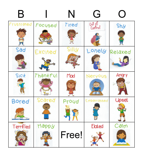 Emotions Bingo Card