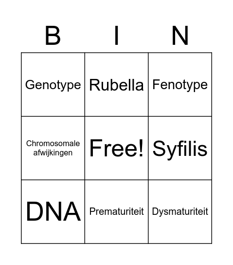 OP hoofdstuk 3 Bingo Card