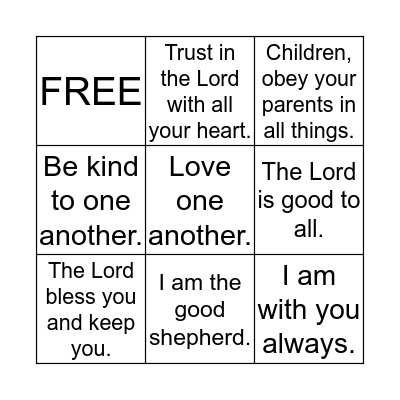 Bible Verses  Bingo Card