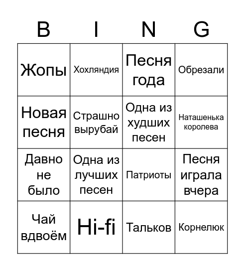 Bridge in Bingo Card