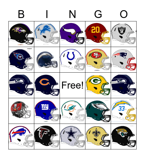 FOOTBALL BINGO Card