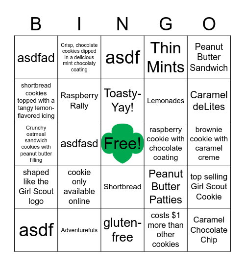 Cookie Match Bingo Card