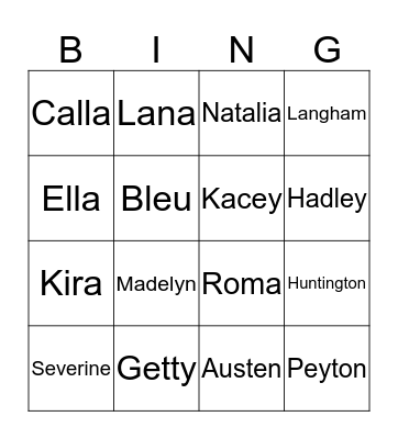 Bridal Trunk Show Bingo Card
