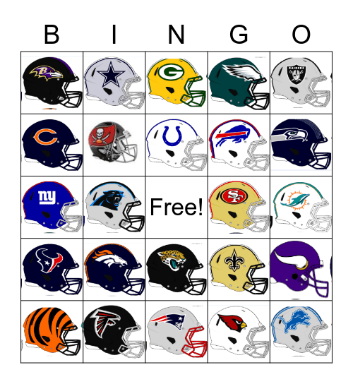 FOOTBALL BINGO Card
