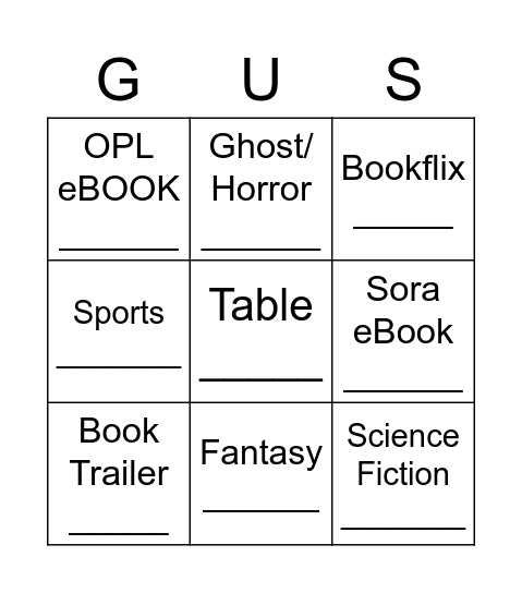 READ Bingo Card