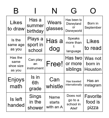 FIND SOMEONE WHO... Bingo Card