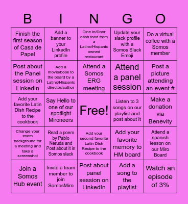 Somos Heritage Month Bingo Card