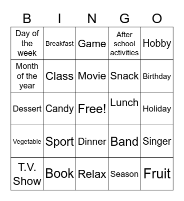 Introductions Bingo Card