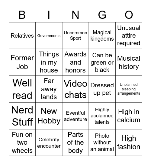 UXD F2F Bingo Card