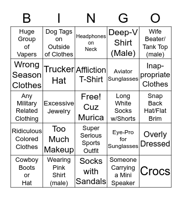 MANDATORY FUN Bingo Card