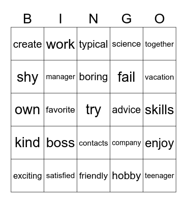 Units 1 and 2 Vocabulary Bingo Card