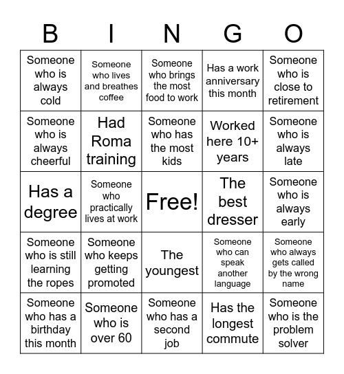 OFFICE Bingo Card