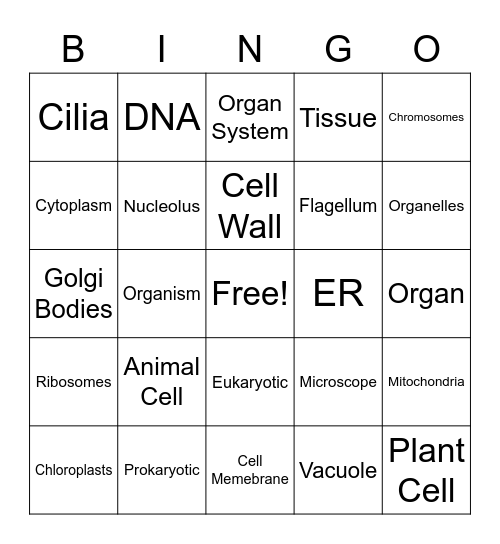 CELLS Bingo 2 Bingo Card