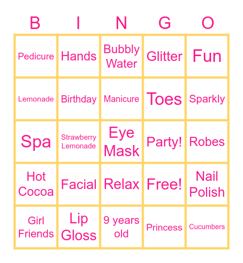 Adalyn's 10th Birthday! Bingo Card