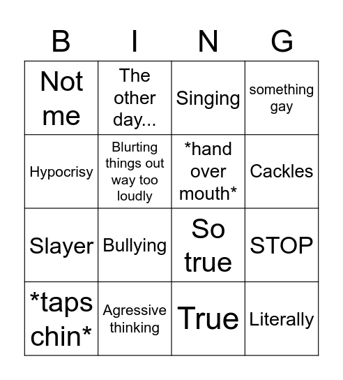 Meijer Myers Bingo Card