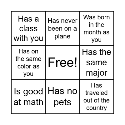 Find Someone Who... Bingo Card