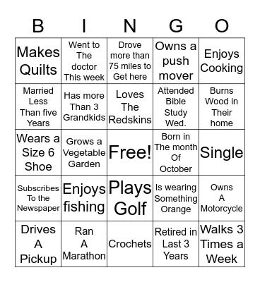 220 Community Reunion Bingo Card