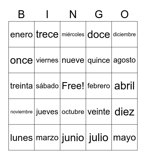 Unit 1 terms Bingo Card