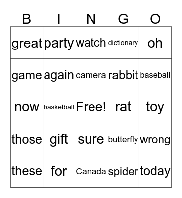 L3 Bingo Card