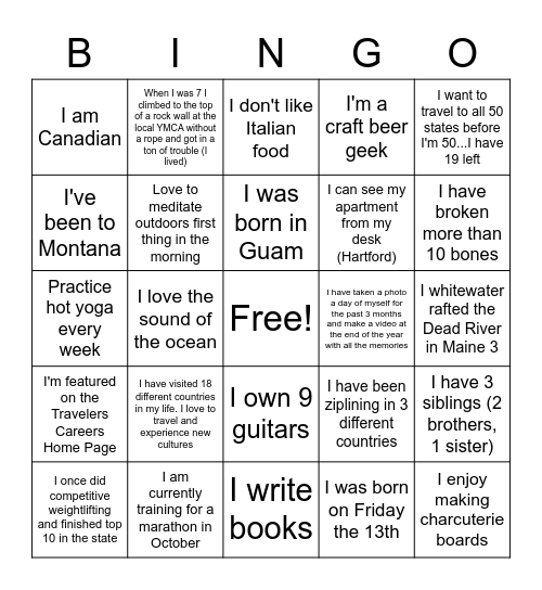 OLDP Pro Days 2022 Bingo Card