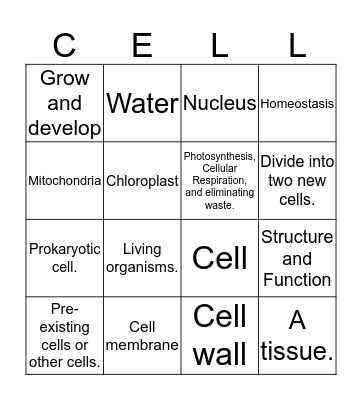 CELLS / BINGO Card